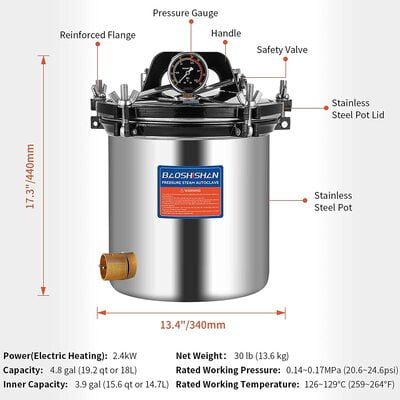 Autoclave 18L  Electric- Pressure Cooker Type