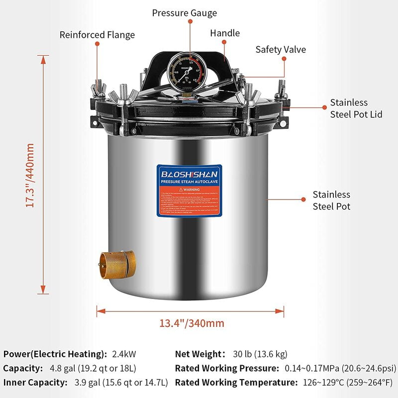 Autoclave 18L Electric- Pressure Cooker Type Autoclave 18L Electric- Pressure Cooker Type