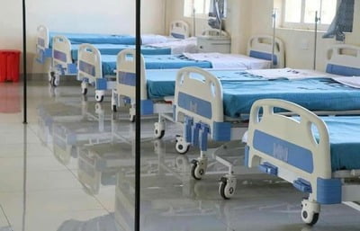 Hospital Bed Three Crank ABS with Castors & Drip Stand
